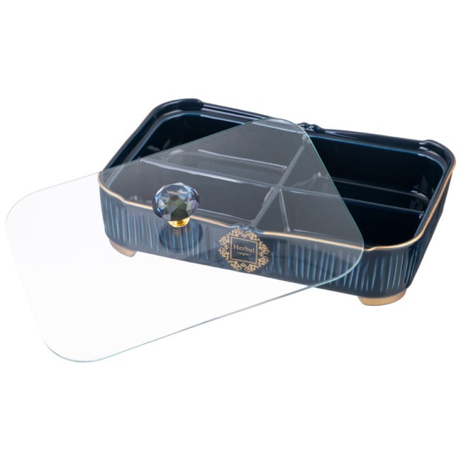 Менажница lefard "herbal"  4 секции 31*22*11 см со стеклянной крышкой синяя Lefard (42-489) Менажница lefard "herbal"  4 секции 31*22*11 см со стеклянной крышкой синяя Lefard (42-489)