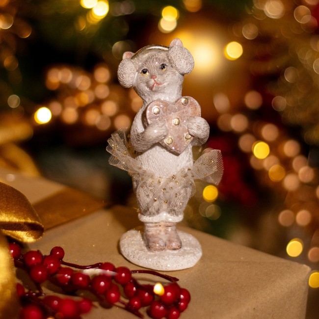 Статуэтка "кошечка с сердцем" 5,5х5х12 см Lefard (162-1287)