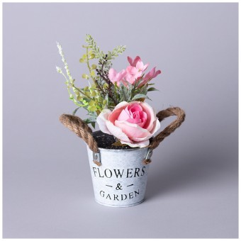 Цветочная композиция в ведерке 25см мал.уп.=36шт Lefard (535-359)