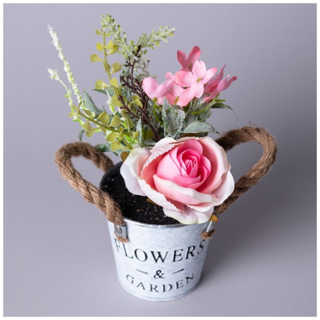 Цветочная композиция в ведерке 25см мал.уп.=36шт Lefard (535-359)