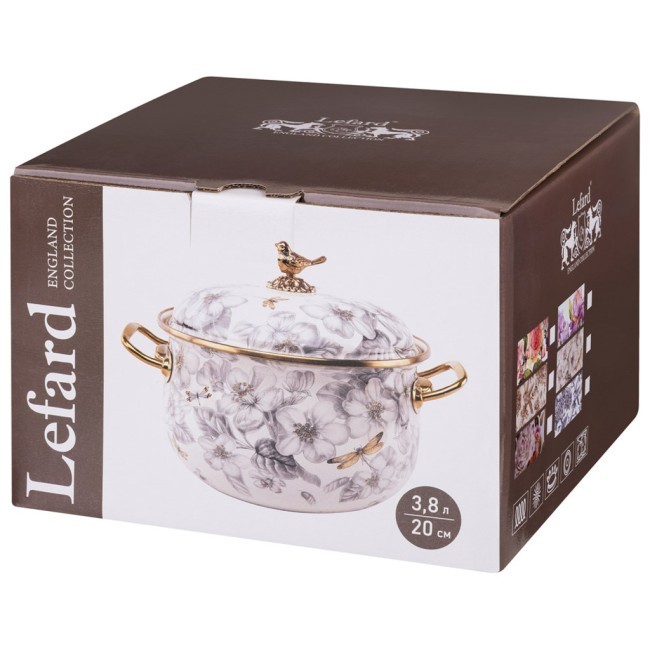 Кастрюля эмалированная lefard с крышкой 3,8л, диа.20см подходит для индукцион.пл Lefard (950-719) Кастрюля эмалированная lefard с крышкой 3,8л, диа.20см подходит для индукцион.пл Lefard (950-719)