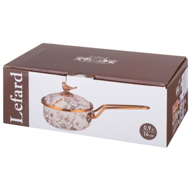 Ковш lefard эмалированный, серия royal garden 14см/0,9л,  длина=31см подходит для индукцион Lefard (950-670)