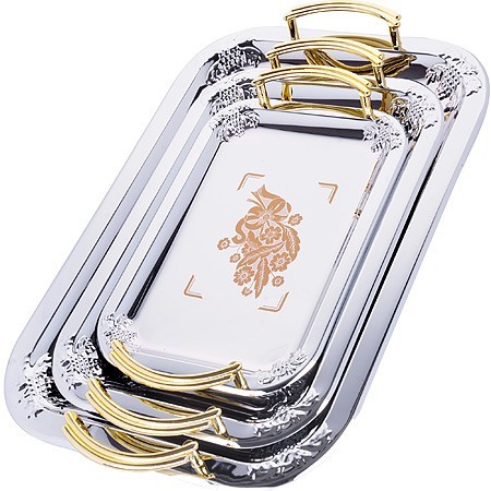 Наб/подносов мет. Mayer&Boch 3пр рез/зол/руч (3677)