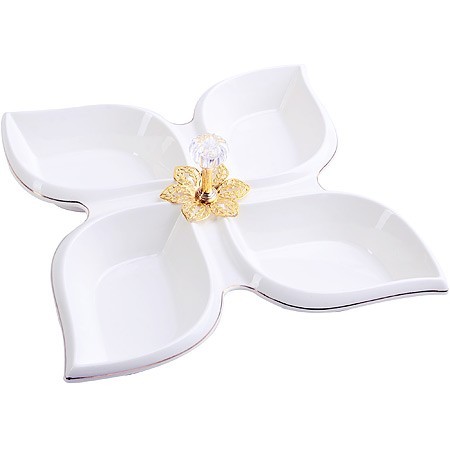 Менажница фарфор 4 секц 25х25х4 LR (60050) Менажница фарфор 4 секц 25х25х4 LR (60050)