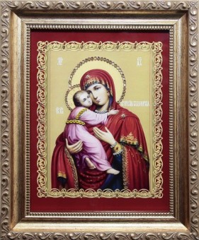 Икона Божией Матери Владимирская с кристаллами Swarovski (2104)