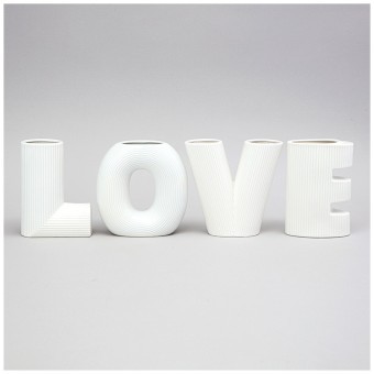 Набор ваз "love", высота 15.2см цвет: белый Lefard (374-140)