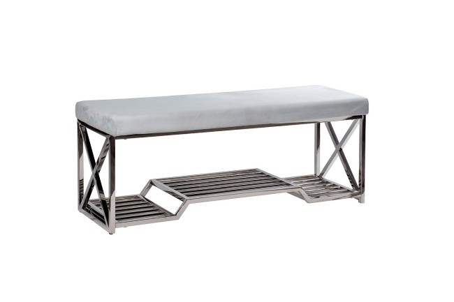 Банкетка голубой велюр/хром 120*40*47см (TT-00007869) Банкетка голубой велюр/хром 120*40*47см (TT-00007869)