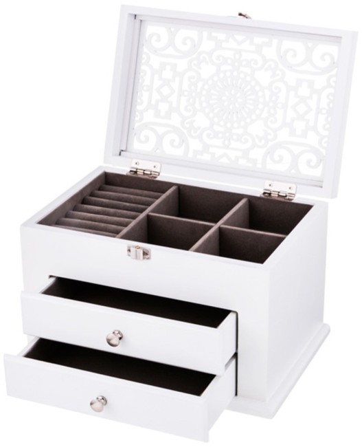 Шкатулка для украшений белая резная 24*16*15,5 см Lefard (255-150) Шкатулка для украшений белая резная 24*16*15,5 см Lefard (255-150)