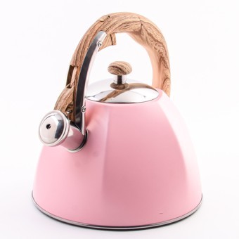 Чайник со свистком розовый 3 л нерж/ст/пластик (5062-1)