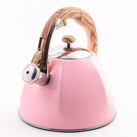 Чайник со свистком розовый 3 л нерж/ст/пластик (5062-1)