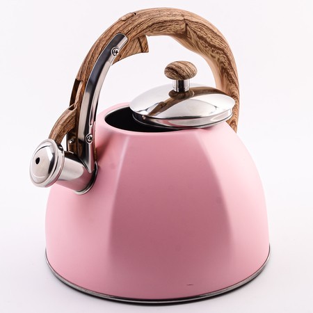 Чайник со свистком розовый 3 л нерж/ст/пластик (5062-1)