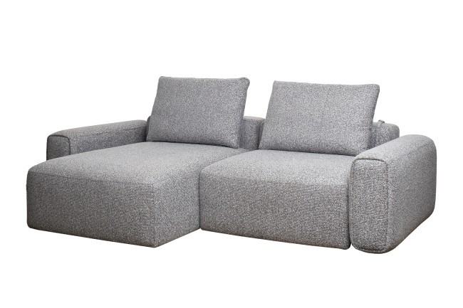 Диван трехместный Turin с канапе и мех черно/серый Santo1606 255*163,5**68см (TT-00016438)