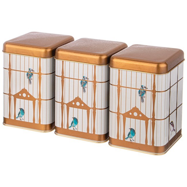 Набор емкостей для хранения "paradise bird" из 3-х штук, 10,5х10,5х16 см, 1,7л Agness (949-042)