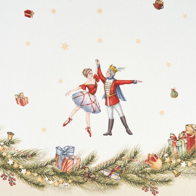 Скатерть круглая  "щелкунчик" ,220см бежевый 100% хлопок , твил Lefard (850-757-26)