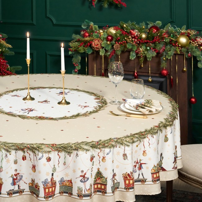 Скатерть круглая  "щелкунчик" ,220см бежевый 100% хлопок , твил Lefard (850-757-26)