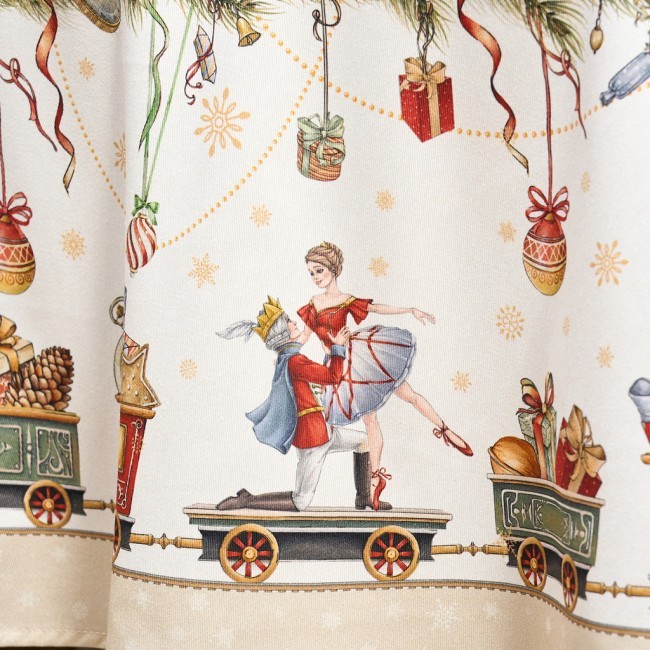 Скатерть круглая  "щелкунчик" ,220см бежевый 100% хлопок , твил Lefard (850-757-26)