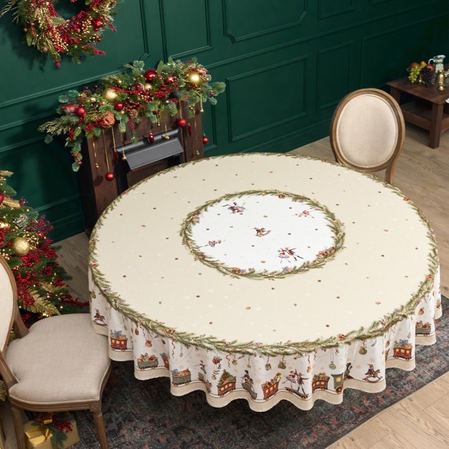 Скатерть круглая  "щелкунчик" ,220см бежевый 100% хлопок , твил Lefard (850-757-26)