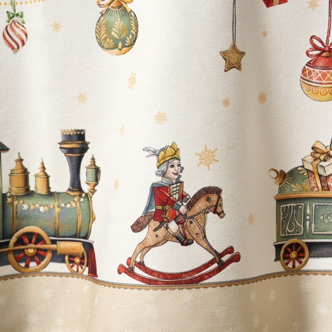 Скатерть круглая  "щелкунчик" ,220см бежевый 100% хлопок , твил Lefard (850-757-26)