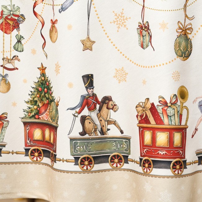 Скатерть круглая  "щелкунчик" ,220см бежевый 100% хлопок , твил Lefard (850-757-26)