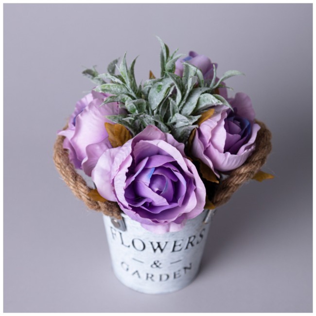 Цветочная композиция в ведерке 19см Lefard (535-360)