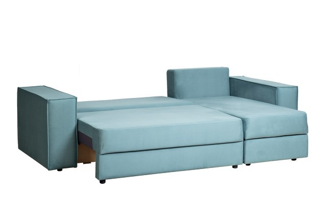 Диван Bergamo трехм.раскл.угл. правый вел.бирюз.Vel43 250*160*90 (TT-00006385)