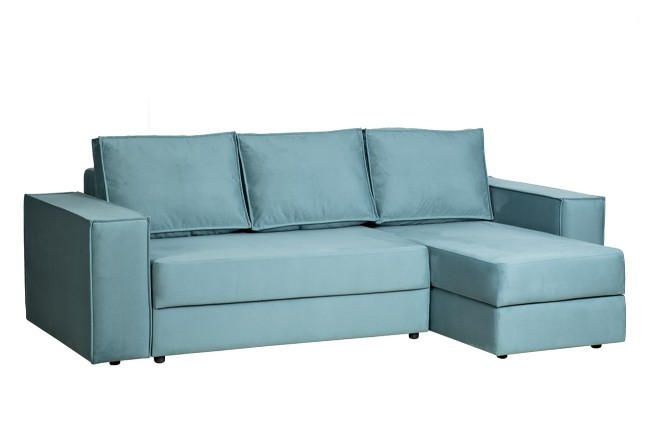 Диван Bergamo трехм.раскл.угл. правый вел.бирюз.Vel43 250*160*90 (TT-00006385)