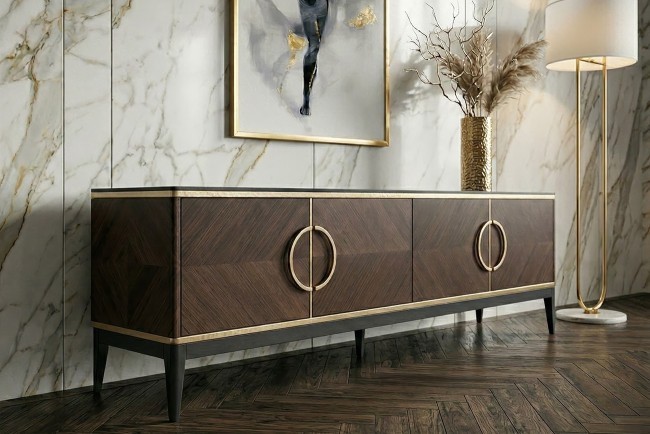 Тумба под ТВ 4-х дверная шпон 200*58*40см (TT-00016522)