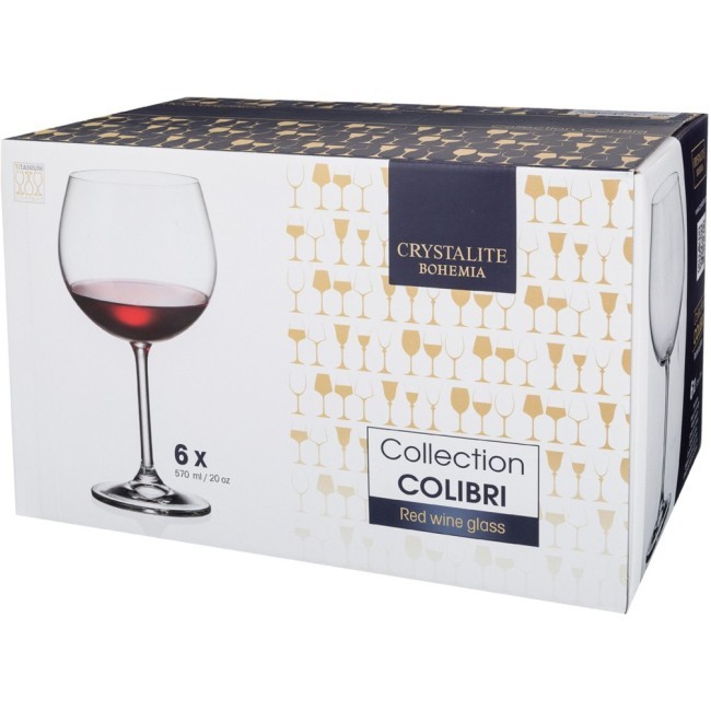 Набор бокалов для вина из 6 шт. "gastro/colibri" 570 мл высота=21 см Crystalite Bohemia (669-223)