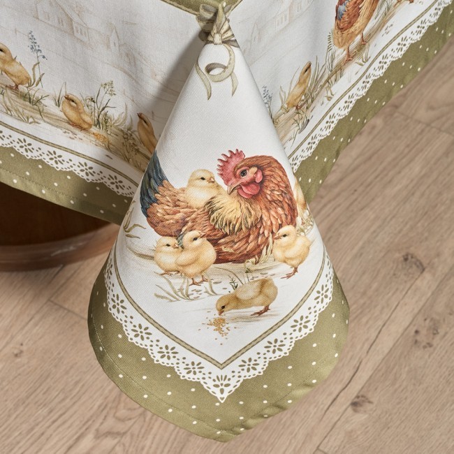 Скатерть "золотая курочка" 140х180см, 100% хлопок, твил с пропиткой Lefard (850-767-2)