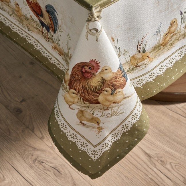 Скатерть "золотая курочка" 140х180см, 100% хлопок, твил с пропиткой Lefard (850-767-2)