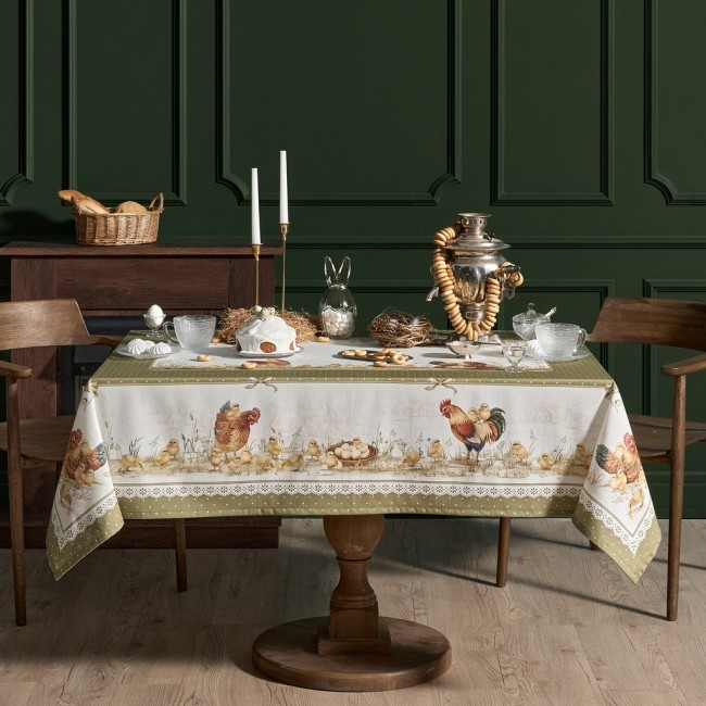 Скатерть "золотая курочка" 140х180см, 100% хлопок, твил с пропиткой Lefard (850-767-2)