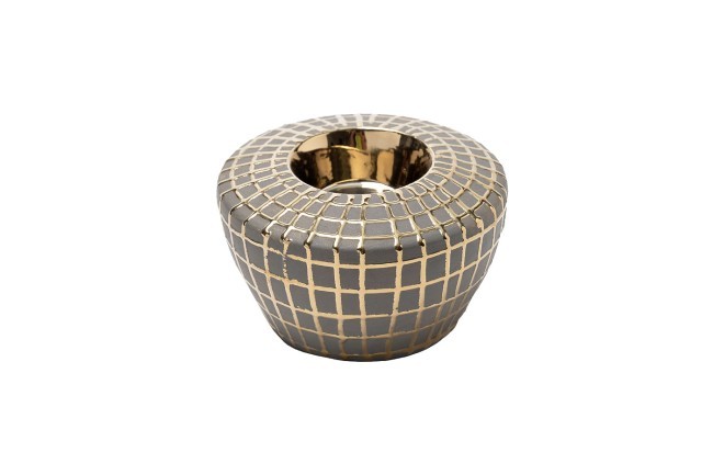 Подсвечник c золотым декором d10*6см (TT-00006917)