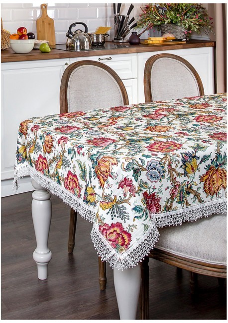 Скатерть 140*180 см. 100% хлопок, белая SANTALINO (850-835-71)