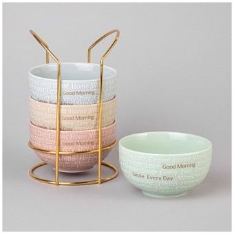 Набор салатников lefard "good morning" на металл. подставке 4 шт. 11.5*6 см 330 мл микс цветов Lefard (42-534) Набор салатников lefard "good morning" на металл. подставке 4 шт. 11.5*6 см 330 мл микс цветов Lefard (42-534)