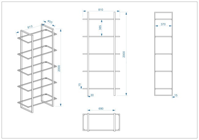 Стеллаж прозр.стекло/хром 81*40*200см (TT-00011829)