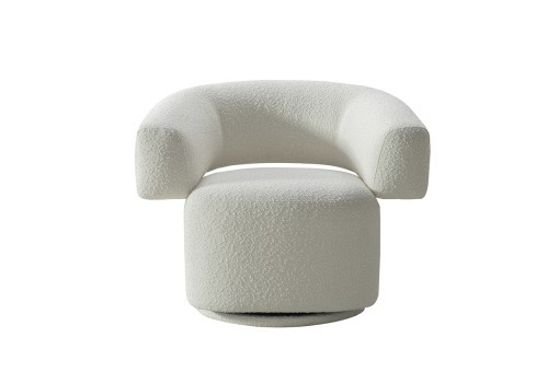 Кресло поворотное Lugano букле белое 90*76*68см (TT-00013199)