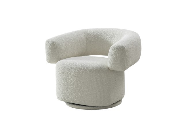 Кресло поворотное Lugano букле белое 90*76*68см (TT-00013199) Кресло поворотное Lugano букле белое 90*76*68см (TT-00013199)