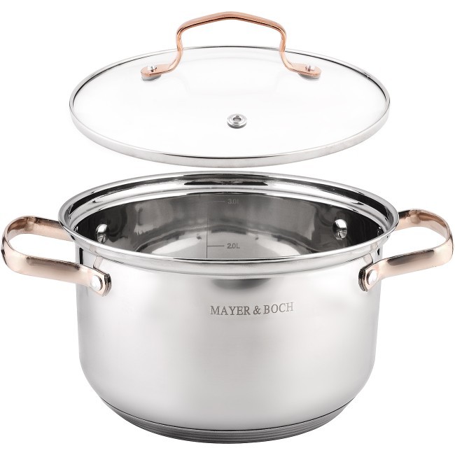 Кастрюля 2,8л нерж/ст с крышкой (9-40457-2,8)