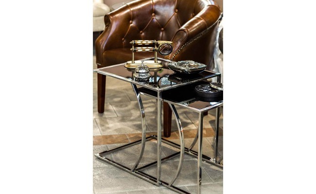 Стол журнальный 50*45*49 черный/серебро (00002964)