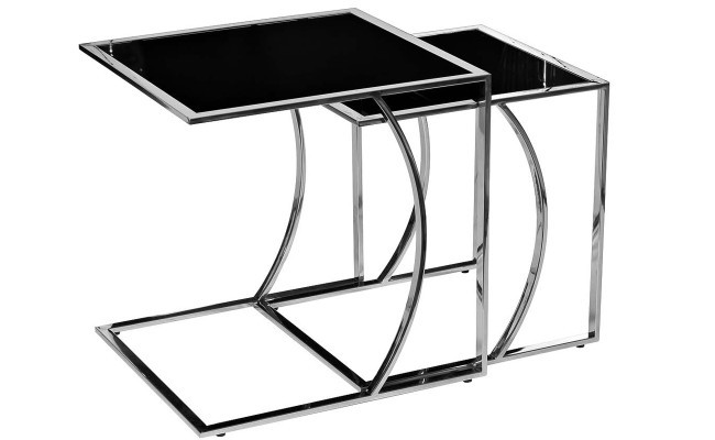 Стол журнальный 50*45*49 черный/серебро (00002964)