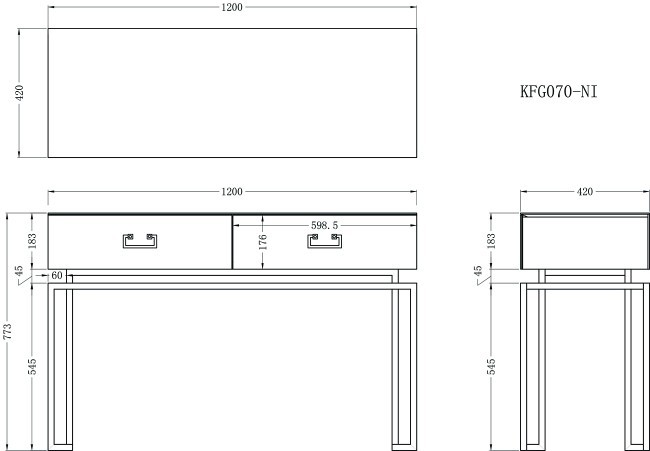 Консоль 2 ящика белая/хром 120*42*77см (TT-00009165) Консоль 2 ящика белая/хром 120*42*77см (TT-00009165)