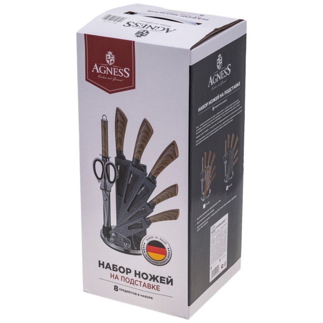 Набор ножей agness с ножницами и мусатом на пластиковой подставке, 8 предметов Agness (911-644) Набор ножей agness с ножницами и мусатом на пластиковой подставке, 8 предметов Agness (911-644)