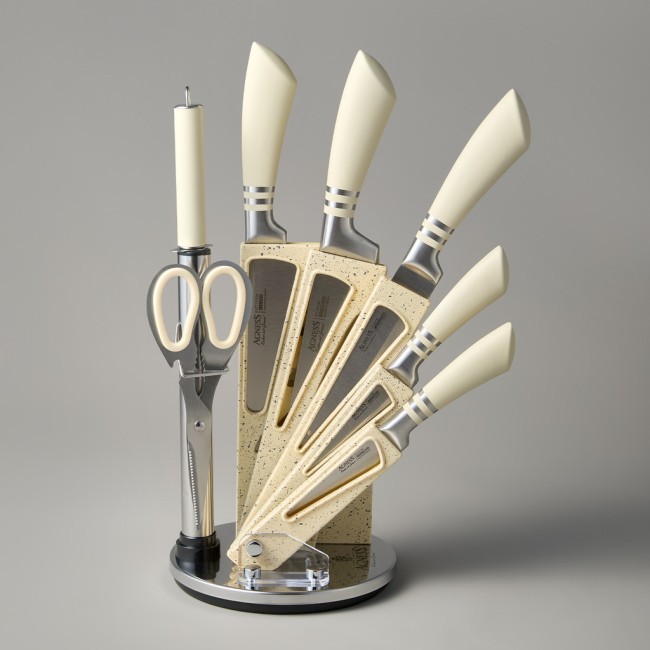 Набор ножей agness с ножницами и мусатом на пластиковой подставке, 8 предметов Agness (911-644) Набор ножей agness с ножницами и мусатом на пластиковой подставке, 8 предметов Agness (911-644)