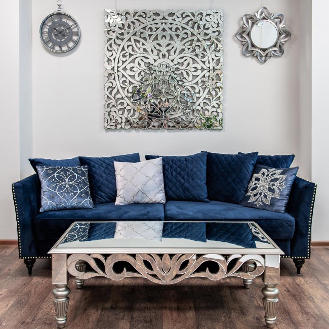 Подушка с бисером "Квадро" сереб. 45*45см (TT-00002443)