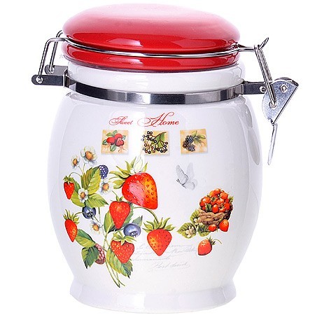 Банка для сыпучих 700 мл Земляника дол/металл LR (30322) Банка для сыпучих 700 мл Земляника дол/металл LR (30322)