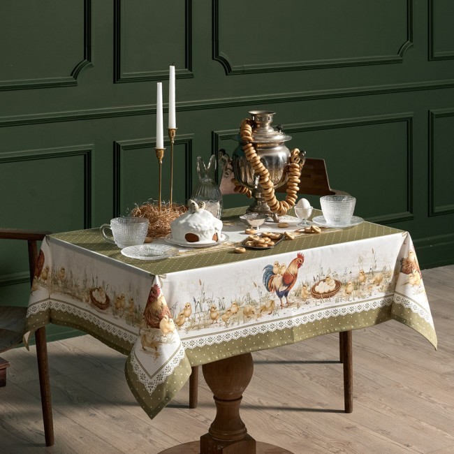 Скатерть "золотая курочка" 110х140см, 100% хлопок, твил, с пропиткой Lefard (850-767-20)
