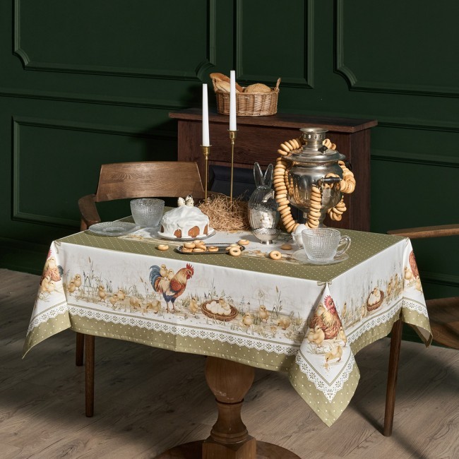 Скатерть "золотая курочка" 110х140см, 100% хлопок, твил, с пропиткой Lefard (850-767-20)