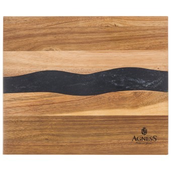 Доска разделочная, 30*25*1,8 см, акация со вставкой из эпоксид. смолы Agness (911-790)