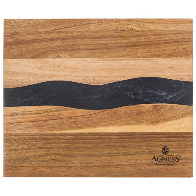 Доска разделочная, 30*25*1,8 см, акация со вставкой из эпоксид. смолы Agness (911-790) Доска разделочная, 30*25*1,8 см, акация со вставкой из эпоксид. смолы Agness (911-790)