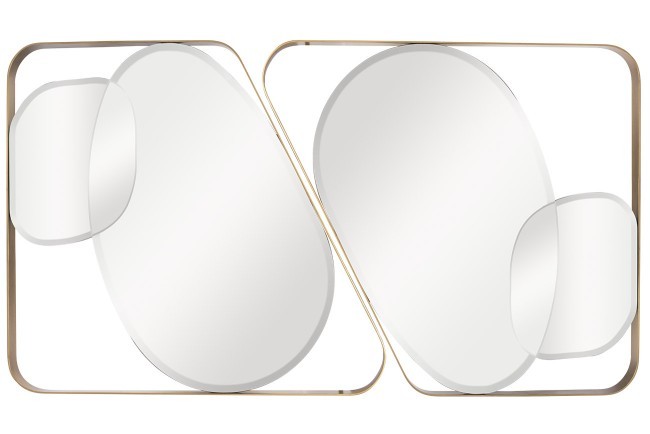 Зеркало в металлич. раме цвет золото  91*102см (TT-00003631)